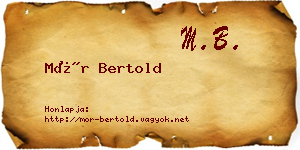 Mór Bertold névjegykártya